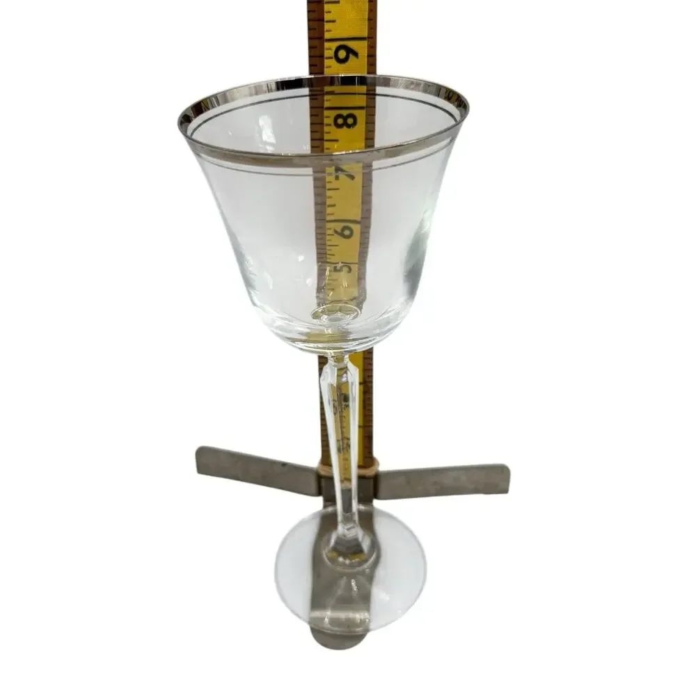 Mikasa Briarcliffe Crystal Stemware Silver Band Iced Tea Wine Glass Water Goblet